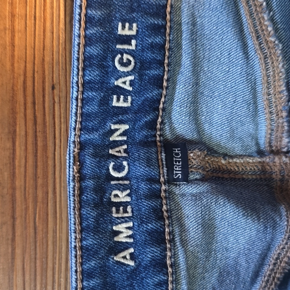 American Eagle Patchwork Low-Rise Wide Leg Baggy Jean,  4 Regular - Picture 2 of 9